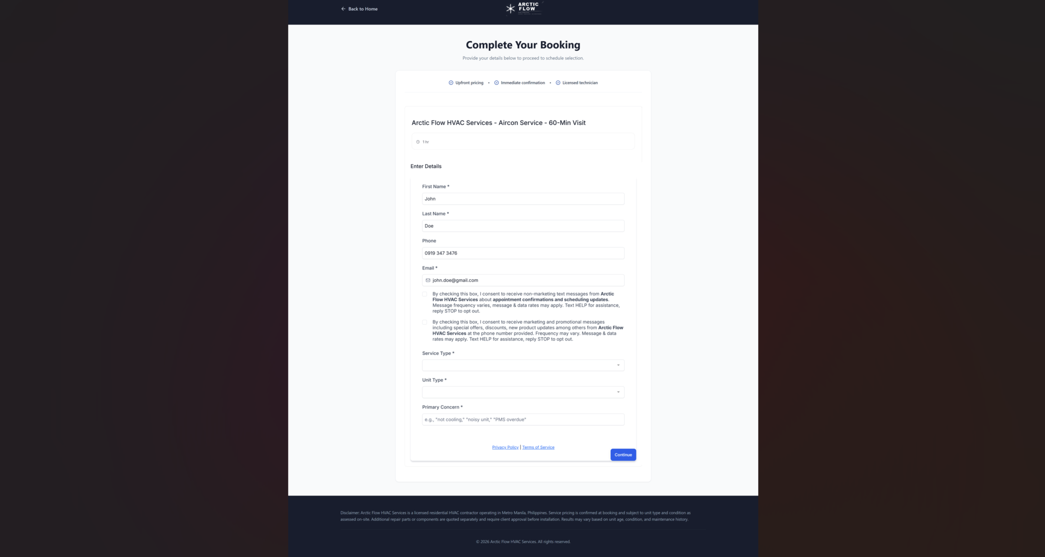 High Converting Landing Pages & Booking Page
